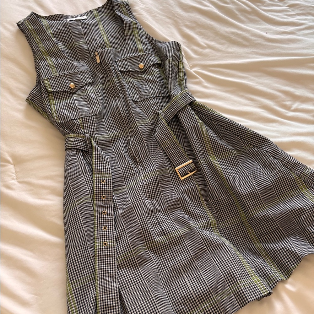 60’s Inspired Plaid Sleeveless Dress